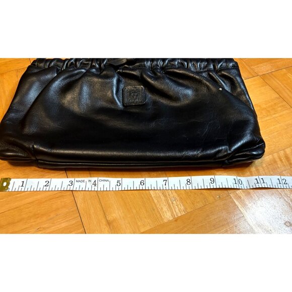 Vintage Anne Klein Leather Crossbody Clutch Purse Black Lightweight Party - Picture 9 of 9